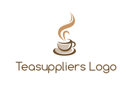 abstract steam on coffee cup logo