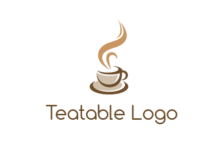 abstract steam on coffee cup logo