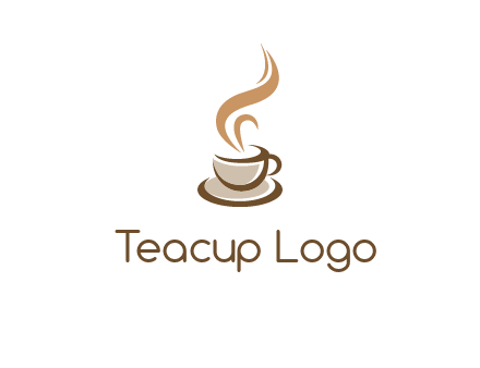 abstract steam on coffee cup logo