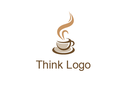 abstract steam on coffee cup logo