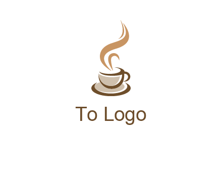 abstract steam on coffee cup logo