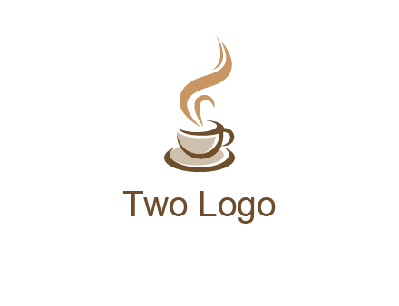 abstract steam on coffee cup logo