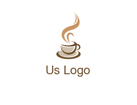 abstract steam on coffee cup logo
