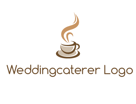 abstract steam on coffee cup logo