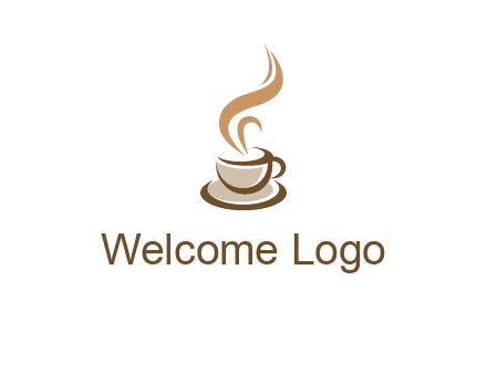 abstract steam on coffee cup logo