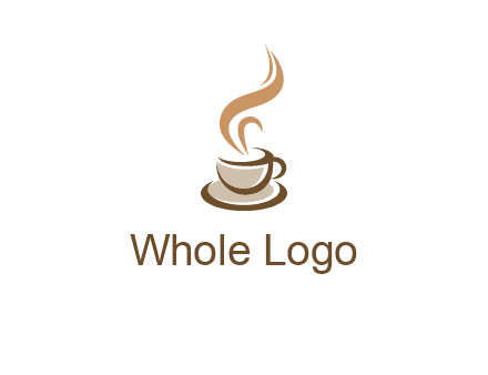 abstract steam on coffee cup logo