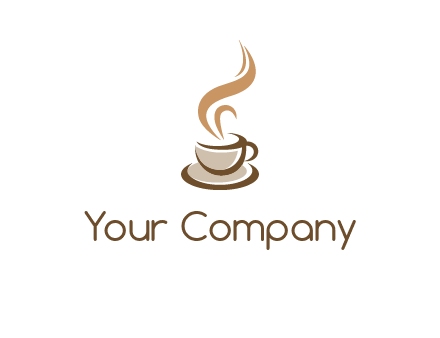 abstract steam on coffee cup logo