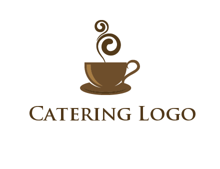 spiral steam on coffee cup logo