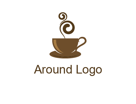 spiral steam on coffee cup logo