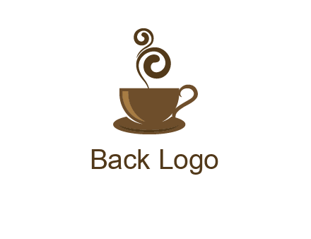 spiral steam on coffee cup logo