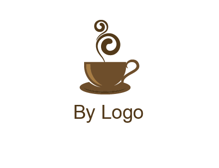 spiral steam on coffee cup logo