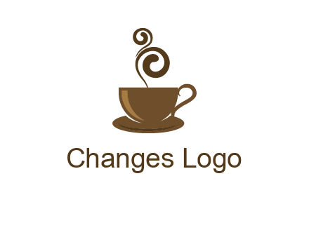 spiral steam on coffee cup logo