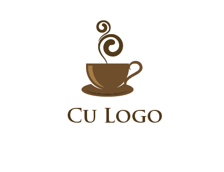 spiral steam on coffee cup logo