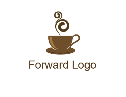 spiral steam on coffee cup logo
