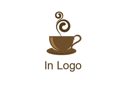 spiral steam on coffee cup logo