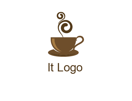 spiral steam on coffee cup logo