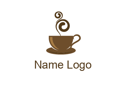 spiral steam on coffee cup logo