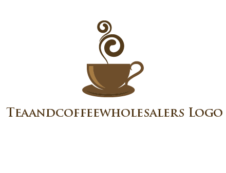 spiral steam on coffee cup logo