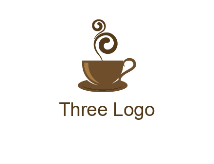 spiral steam on coffee cup logo