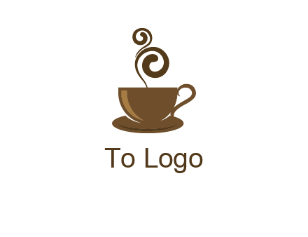 spiral steam on coffee cup logo