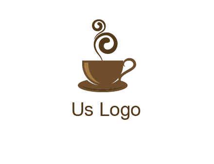 spiral steam on coffee cup logo