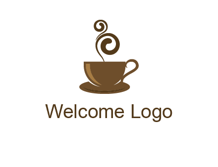 spiral steam on coffee cup logo