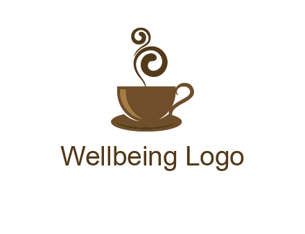 spiral steam on coffee cup logo