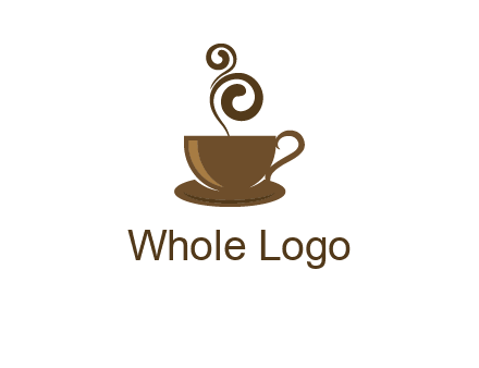 spiral steam on coffee cup logo
