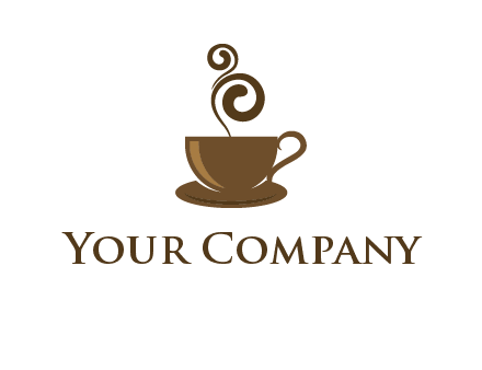 spiral steam on coffee cup logo