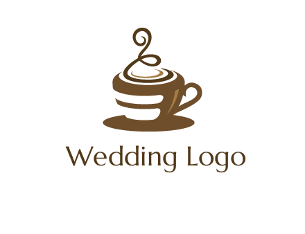 curly steam on coffee cup logo