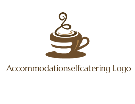 curly steam on coffee cup logo