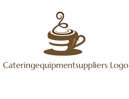 curly steam on coffee cup logo