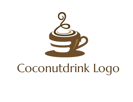 curly steam on coffee cup logo