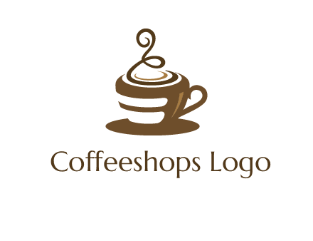 curly steam on coffee cup logo
