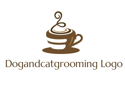 curly steam on coffee cup logo