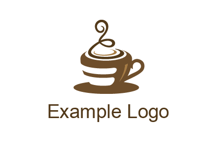 curly steam on coffee cup logo