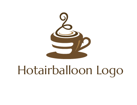 curly steam on coffee cup logo