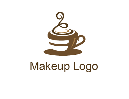 curly steam on coffee cup logo