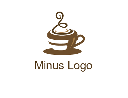 curly steam on coffee cup logo