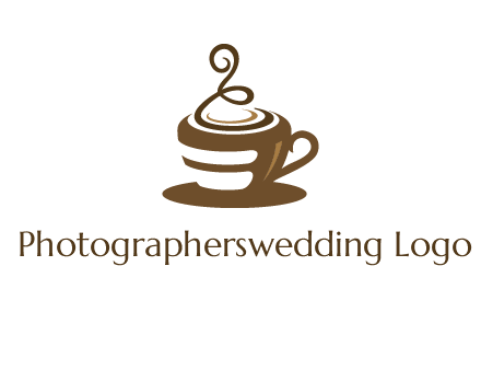 curly steam on coffee cup logo