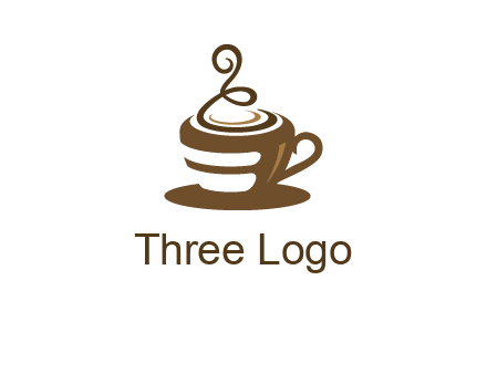 curly steam on coffee cup logo