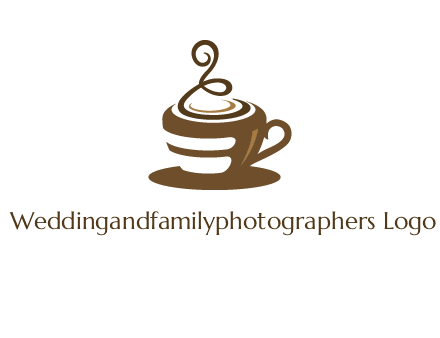 curly steam on coffee cup logo