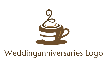 curly steam on coffee cup logo