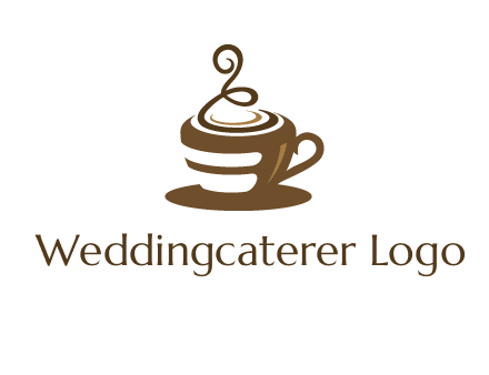curly steam on coffee cup logo