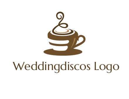 curly steam on coffee cup logo