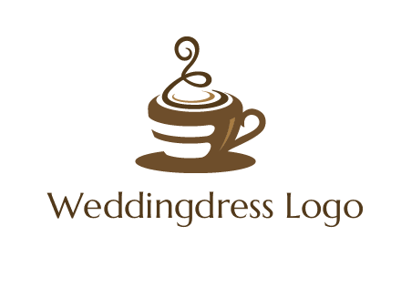 curly steam on coffee cup logo
