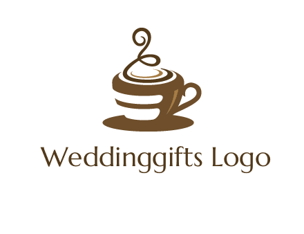 curly steam on coffee cup logo