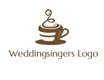 curly steam on coffee cup logo