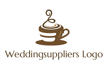 curly steam on coffee cup logo