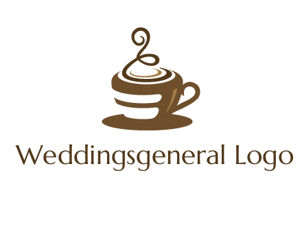 curly steam on coffee cup logo